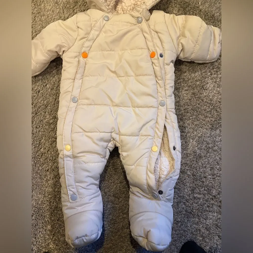Weatherproof Ivory Quilted Kids Footie